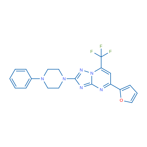 1-[5-(Furan-2-yl)-7-(trifluoromethyl)-[1,2,4]triazolo[1,5-a]pyrimidin-2-yl]-4-phenylpiperazine 1g