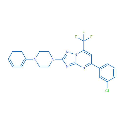 1-[5-(3-Chlorophenyl)-7-(trifluoromethyl)-[1,2,4]triazolo[1,5-a]pyrimidin-2-yl]-4-phenylpiperazine 1g