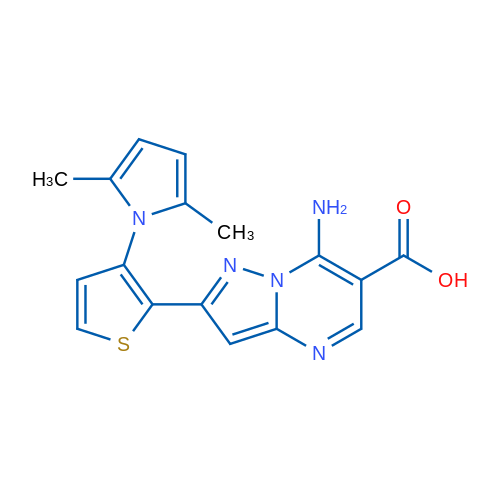 7-Amino-2-[3-(2,5-dimethyl-1H-pyrrol-1-yl)thiophen-2-yl]pyrazolo[1,5-a]pyrimidine-6-carboxylic acid 1g