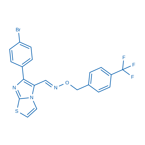 (E)-{[6-(4-bromophenyl)imidazo[2,1-b][1,3]thiazol-5-yl]methylidene}({[4-(trifluoromethyl)phenyl]methoxy})amine 1g