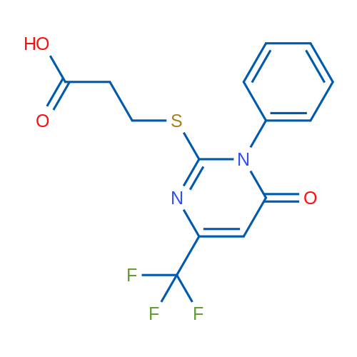 3-{[6-oxo-1-phenyl-4-(trifluoromethyl)-1,6-dihydropyrimidin-2-yl]sulfanyl}propanoic acid 1g