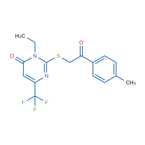 3-Ethyl-2-{[2-(4-methylphenyl)-2-oxoethyl]sulfanyl}-6-(trifluoromethyl)-3,4-dihydropyrimidin-4-one 1g