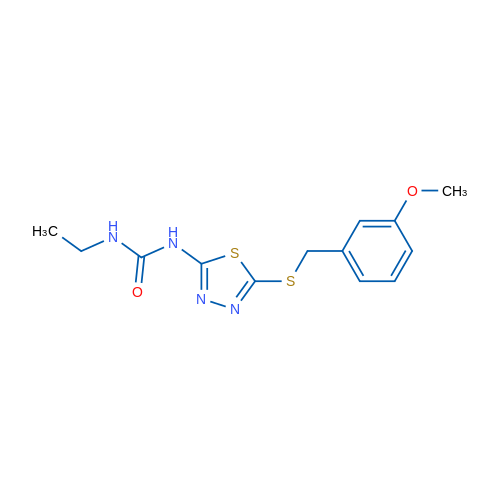 3-Ethyl-1-(5-{[(3-methoxyphenyl)methyl]sulfanyl}-1,3,4-thiadiazol-2-yl)urea 1g