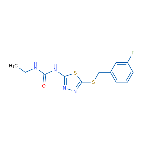 3-Ethyl-1-(5-{[(3-fluorophenyl)methyl]sulfanyl}-1,3,4-thiadiazol-2-yl)urea 1g