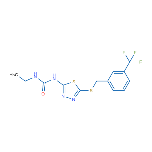 3-Ethyl-1-[5-({[3-(trifluoromethyl)phenyl]methyl}sulfanyl)-1,3,4-thiadiazol-2-yl]urea 1g