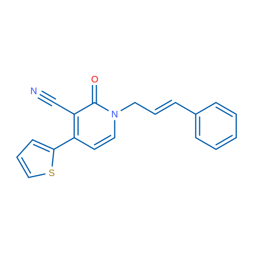 2-Oxo-1-[(2E)-3-phenylprop-2-en-1-yl]-4-(thiophen-2-yl)-1,2-dihydropyridine-3-carbonitrile 1g