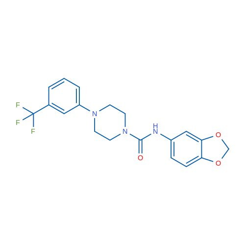 N-(2H-1,3-Benzodioxol-5-yl)-4-[3-(trifluoromethyl)phenyl]piperazine-1-carboxamide 1g