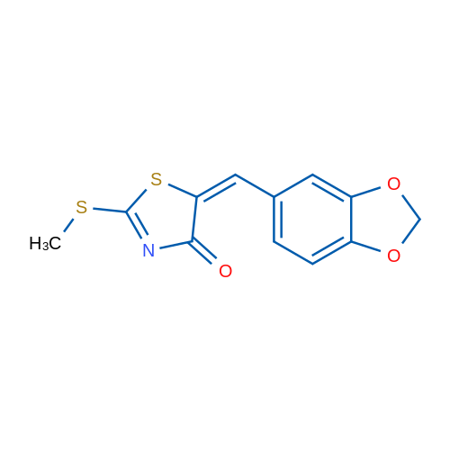 (5E)-5-[(2H-1,3-Benzodioxol-5-yl)methylidene]-2-(methylsulfanyl)-4,5-dihydro-1,3-thiazol-4-one 1g