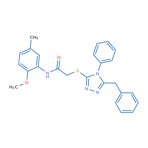 2-[(5-Benzyl-4-phenyl-4H-1,2,4-triazol-3-yl)sulfanyl]-N-(2-methoxy-5-methylphenyl)acetamide 1g