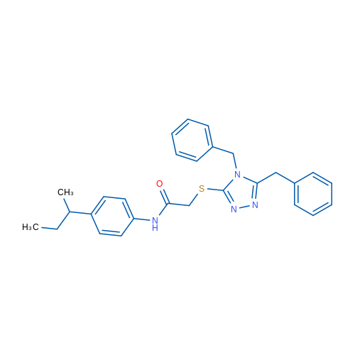 N-[4-(Butan-2-yl)phenyl]-2-[(4,5-dibenzyl-4H-1,2,4-triazol-3-yl)sulfanyl]acetamide 1g