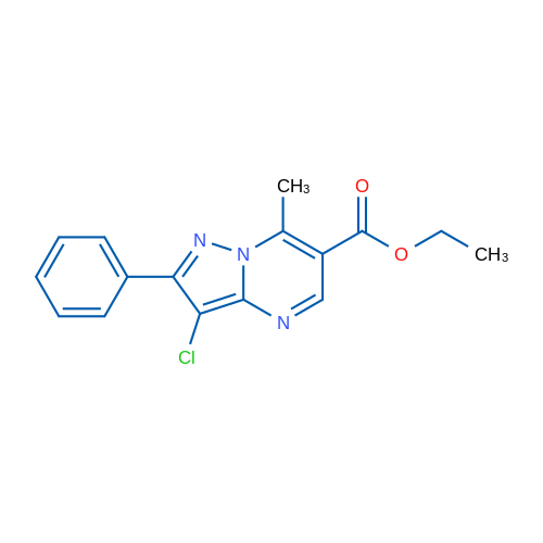 Ethyl 3-chloro-7-methyl-2-phenylpyrazolo[1,5-a]pyrimidine-6-carboxylate 1g