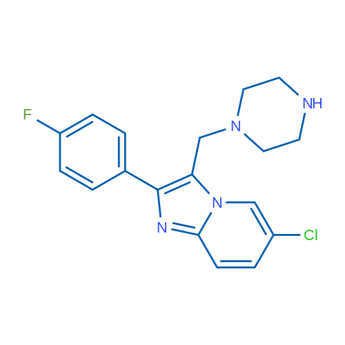 6-Chloro-2-(4-fluorophenyl)-3-(piperazin-1-ylmethyl)imidazo[1,2-a]pyridine 1g