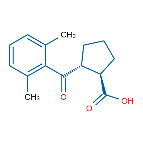 trans-2-(2,6-Dimethylbenzoyl)cyclopentane-1-carboxylic acid 1g