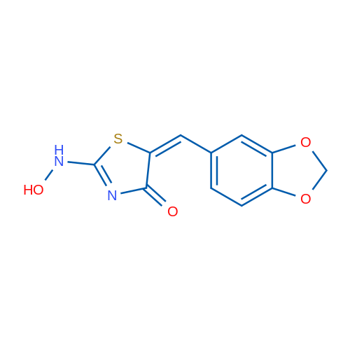 (5E)-5-[(2H-1,3-Benzodioxol-5-yl)methylidene]-2-(hydroxyamino)-4,5-dihydro-1,3-thiazol-4-one 1g