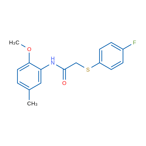 2-[(4-Fluorophenyl)sulfanyl]-N-(2-methoxy-5-methylphenyl)acetamide 1g