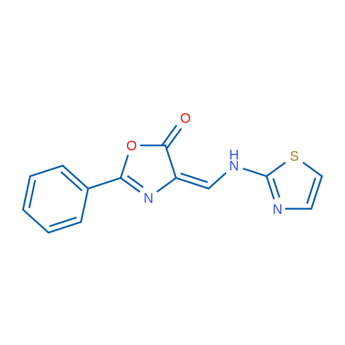 (4E)-2-Phenyl-4-{[(1,3-thiazol-2-yl)amino]methylidene}-4,5-dihydro-1,3-oxazol-5-one 1g