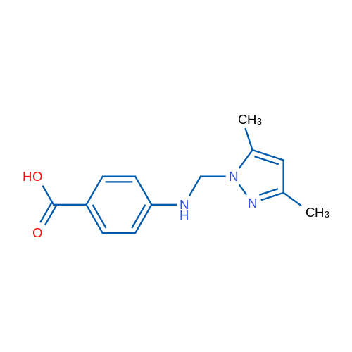 4-((3,5-Dimethyl-1H-pyrazol-1-yl)methylamino)benzoic acid 250mg