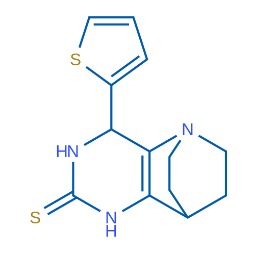3-(Thiophen-2-yl)-1,4,6-triazatricyclo[6.2.2.0^{2,7}]dodec-2(7)-ene-5-thione 1g