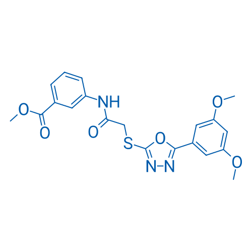 Methyl 3-(2-((5-(3,5-dimethoxyphenyl)-1,3,4-oxadiazol-2-yl)thio)acetamido)benzoate 1g