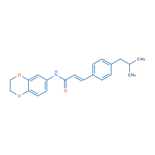 (2E)-N-(2,3-Dihydro-1,4-benzodioxin-6-yl)-3-[4-(2-methylpropyl)phenyl]prop-2-enamide 1g