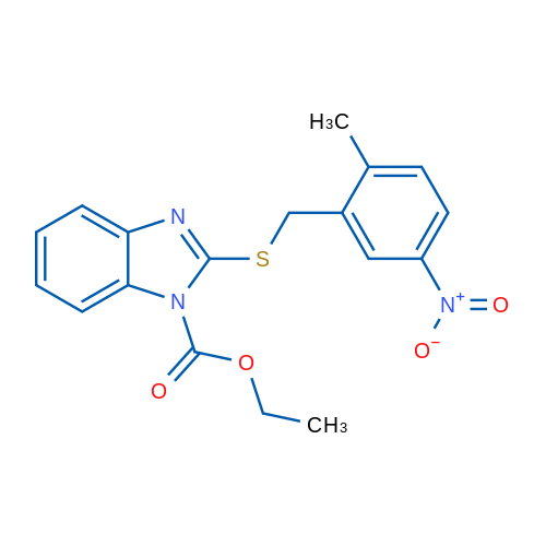 Ethyl 2-((2-methyl-5-nitrobenzyl)thio)-1H-benzo[d]imidazole-1-carboxylate 1g