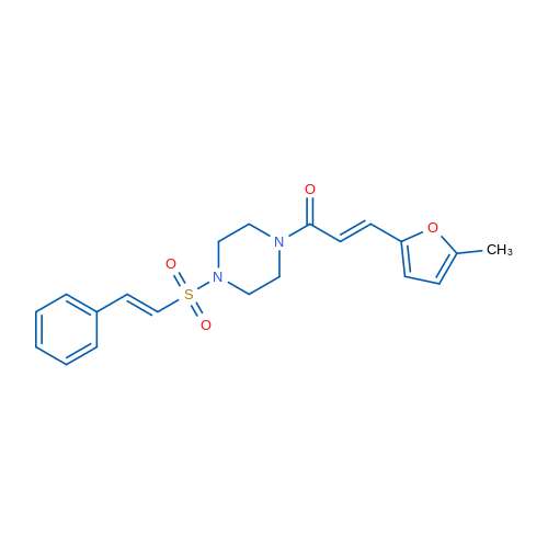 3-(5-Methylfuran-2-yl)-1-[4-(2-phenylethenesulfonyl)piperazin-1-yl]prop-2-en-1-one 1g