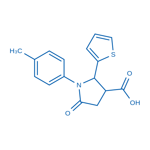 1-(4-Methylphenyl)-5-oxo-2-(thiophen-2-yl)pyrrolidine-3-carboxylic acid 100mg