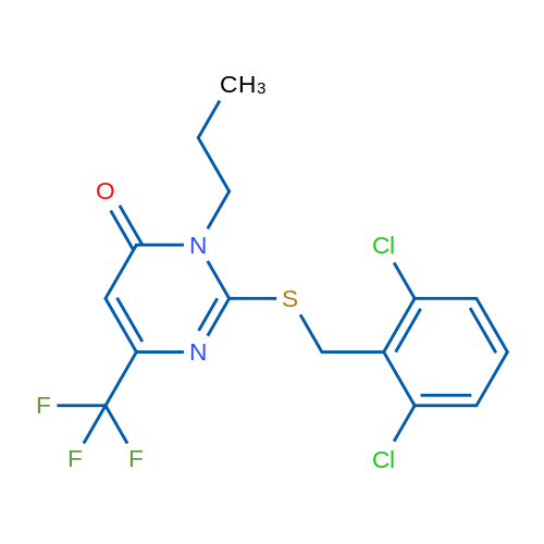 2-{[(2,6-dichlorophenyl)methyl]sulfanyl}-3-propyl-6-(trifluoromethyl)-3,4-dihydropyrimidin-4-one 1g