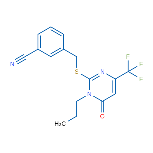 3-({[6-oxo-1-propyl-4-(trifluoromethyl)-1,6-dihydropyrimidin-2-yl]sulfanyl}methyl)benzonitrile 1g