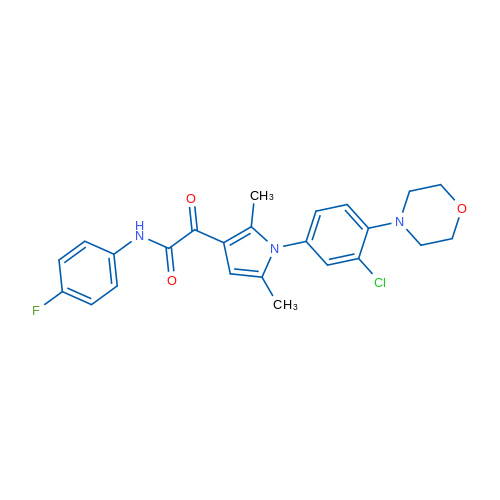 2-{1-[3-chloro-4-(morpholin-4-yl)phenyl]-2,5-dimethyl-1H-pyrrol-3-yl}-N-(4-fluorophenyl)-2-oxoacetamide 1g