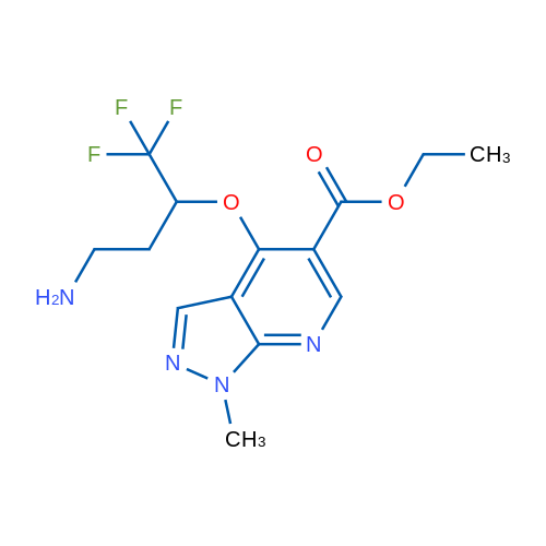 Ethyl 4-[(4-amino-1,1,1-trifluorobutan-2-yl)oxy]-1-methyl-1H-pyrazolo[3,4-b]pyridine-5-carboxylate 1g