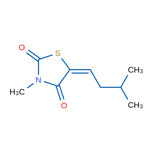 (5E)-3-Methyl-5-(3-methylbutylidene)-1,3-thiazolidine-2,4-dione 1g