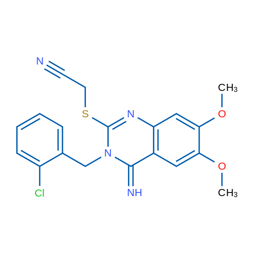 2-({3-[(2-chlorophenyl)methyl]-4-imino-6,7-dimethoxy-3,4-dihydroquinazolin-2-yl}sulfanyl)acetonitrile 1g