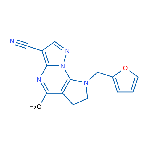 3-[(Furan-2-yl)methyl]-7-methyl-1,3,8,12-tetraazatricyclo[7.3.0.0^{2,6}]dodeca-2(6),7,9,11-tetraene-10-carbonitrile 1g