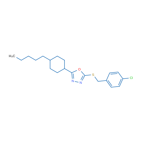 2-{[(4-chlorophenyl)methyl]sulfanyl}-5-(4-pentylcyclohexyl)-1,3,4-oxadiazole 25mg