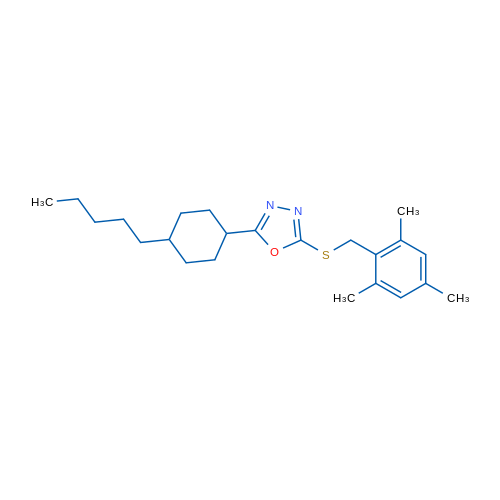 2-(4-Pentylcyclohexyl)-5-{[(2,4,6-trimethylphenyl)methyl]sulfanyl}-1,3,4-oxadiazole 25mg