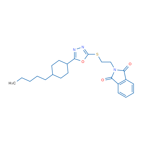 2-(2-{[5-(4-pentylcyclohexyl)-1,3,4-oxadiazol-2-yl]sulfanyl}ethyl)-2,3-dihydro-1H-isoindole-1,3-dione 1g