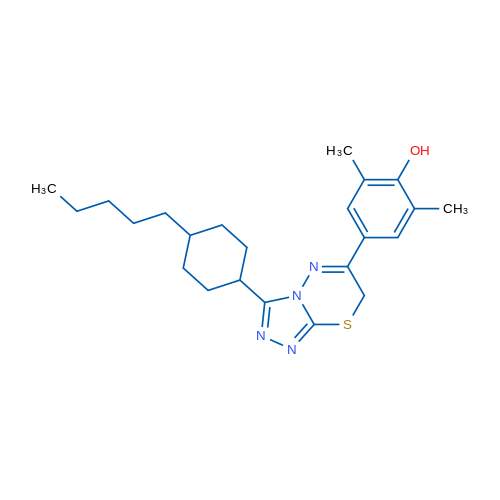 2,6-Dimethyl-4-[3-(4-pentylcyclohexyl)-7H-[1,2,4]triazolo[3,4-b][1,3,4]thiadiazin-6-yl]phenol 1g