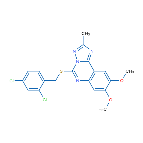 5-{[(2,4-dichlorophenyl)methyl]sulfanyl}-8,9-dimethoxy-2-methyl-[1,2,4]triazolo[1,5-c]quinazoline 1g