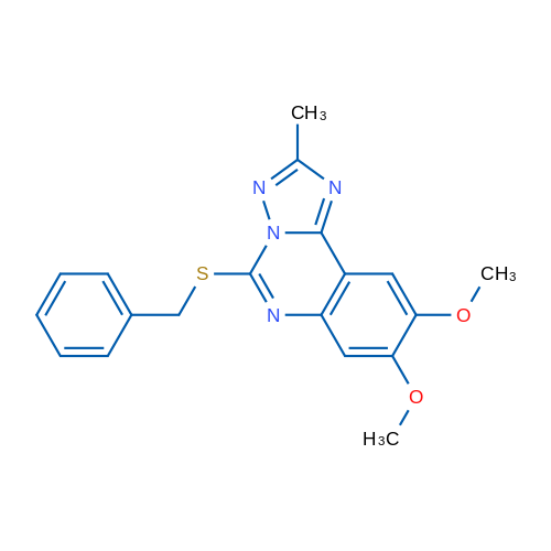 5-(Benzylsulfanyl)-8,9-dimethoxy-2-methyl-[1,2,4]triazolo[1,5-c]quinazoline 1g