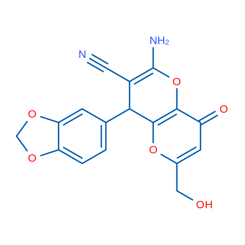 2-Amino-4-(2H-1,3-benzodioxol-5-yl)-6-(hydroxymethyl)-8-oxo-4H,8H-pyrano[3,2-b]pyran-3-carbonitrile 1g