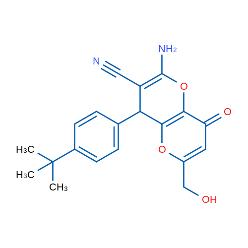 2-Amino-4-(4-tert-butylphenyl)-6-(hydroxymethyl)-8-oxo-4H,8H-pyrano[3,2-b]pyran-3-carbonitrile 1g
