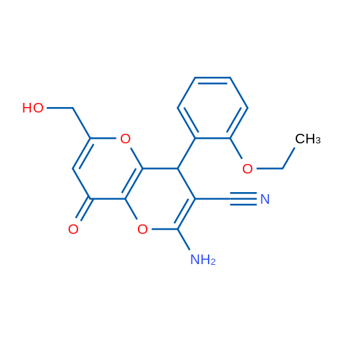 2-Amino-4-(2-ethoxyphenyl)-6-(hydroxymethyl)-8-oxo-4H,8H-pyrano[3,2-b]pyran-3-carbonitrile 1g