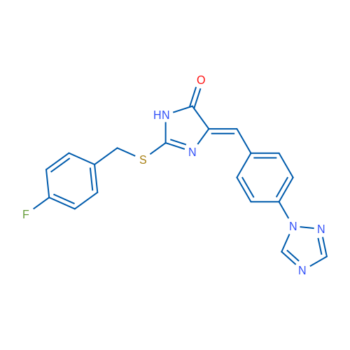 (4Z)-2-{[(4-fluorophenyl)methyl]sulfanyl}-4-{[4-(1H-1,2,4-triazol-1-yl)phenyl]methylidene}-4,5-dihydro-1H-imidazol-5-one 1g