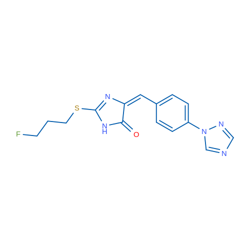 (4E)-2-[(3-Fluoropropyl)sulfanyl]-4-{[4-(1H-1,2,4-triazol-1-yl)phenyl]methylidene}-4,5-dihydro-1H-imidazol-5-one 1g