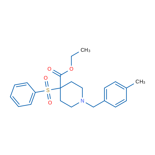 Ethyl 4-(benzenesulfonyl)-1-[(4-methylphenyl)methyl]piperidine-4-carboxylate 1g