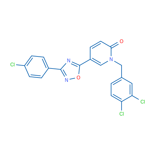 5-[3-(4-Chlorophenyl)-1,2,4-oxadiazol-5-yl]-1-[(3,4-dichlorophenyl)methyl]-1,2-dihydropyridin-2-one 1g