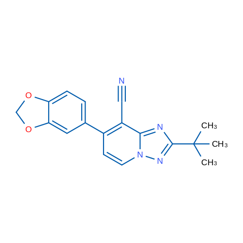 7-(2H-1,3-Benzodioxol-5-yl)-2-tert-butyl-[1,2,4]triazolo[1,5-a]pyridine-8-carbonitrile 1g
