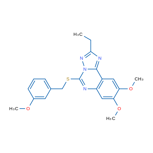 2-Ethyl-8,9-dimethoxy-5-{[(3-methoxyphenyl)methyl]sulfanyl}-[1,2,4]triazolo[1,5-c]quinazoline 1g