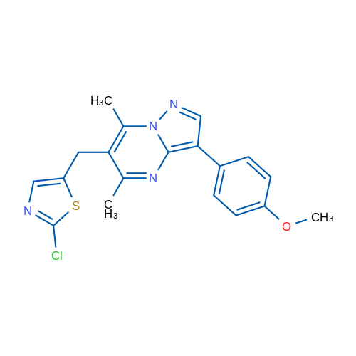 2-Chloro-5-{[3-(4-methoxyphenyl)-5,7-dimethylpyrazolo[1,5-a]pyrimidin-6-yl]methyl}-1,3-thiazole 1g